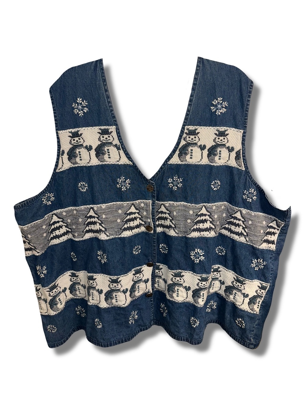 Vtg Denim Tapestry Vest
